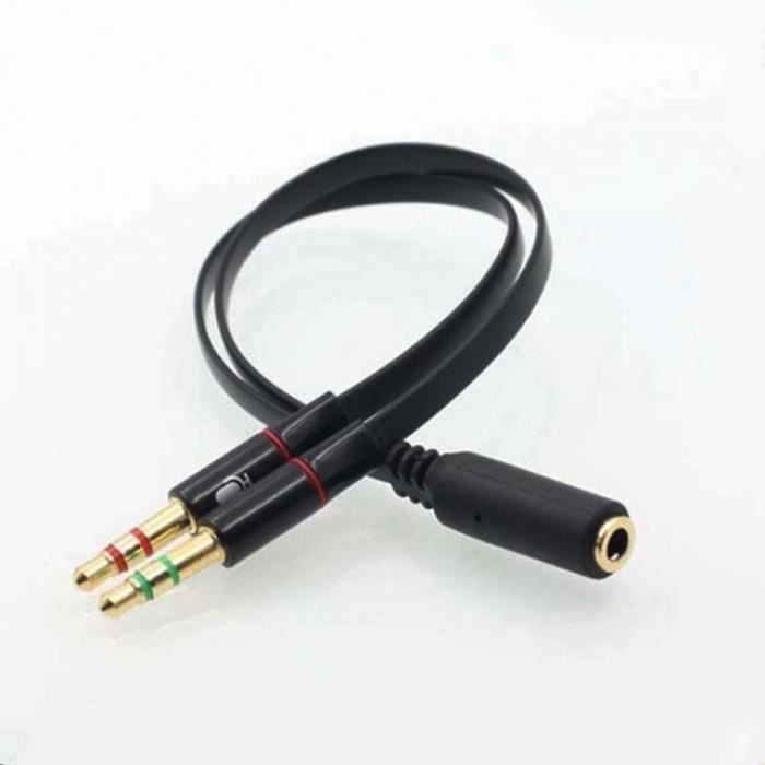 3.5mm Double 2 Mâle À 1 Femelle Prise Jack Stéréo Audio Micro Casque Y  Splitter Câble Téléphone Pc Écouteur #80 #84 - Cdiscount Informatique