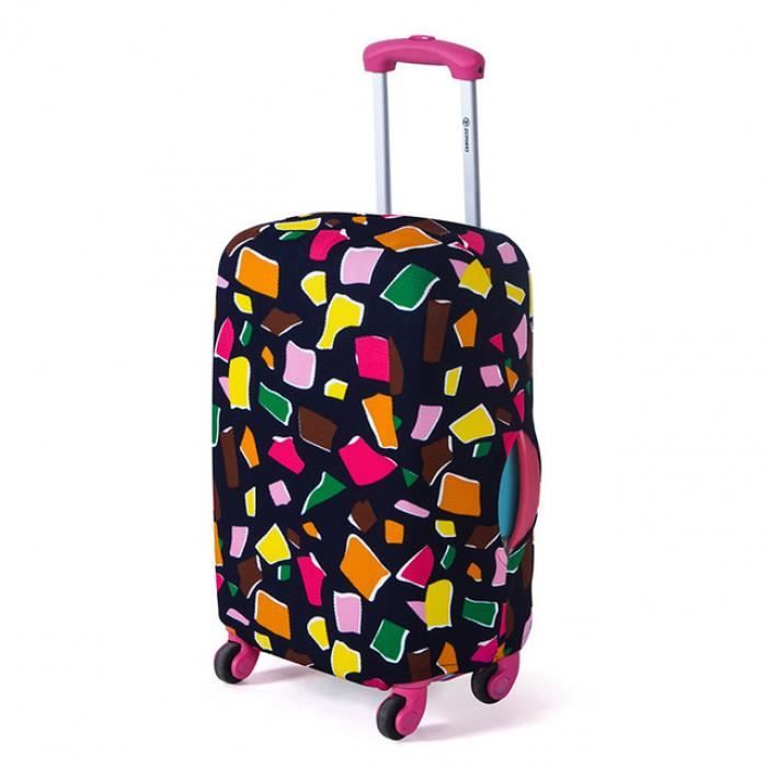 housse imprimée polygonale GUYAQ Housse de protection élastique pour valise bagages voyage usage quotidien XL code polygone école