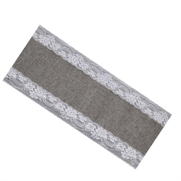 Dentelle Hessian Table Runner Toile De Jute Gris Achat Vente