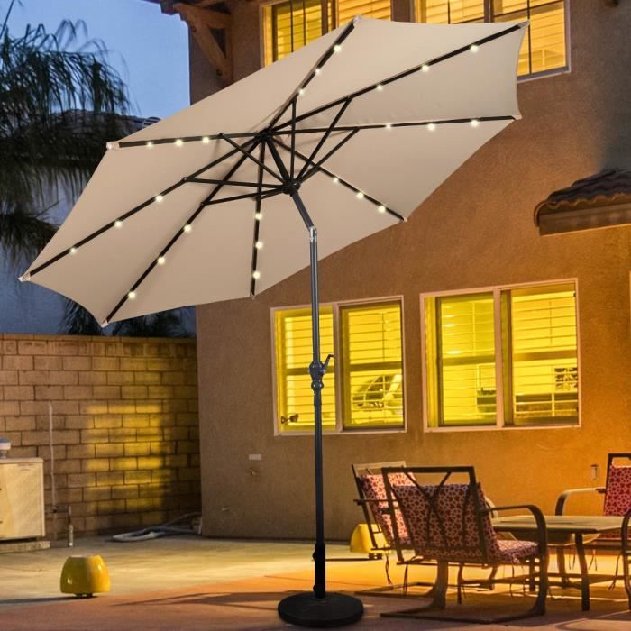 Éclairage de parasol LED Lumière blanche chaude