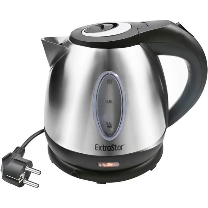 Bouilloire Bestron 1,7L 2200W - Design Noir Et Bois - Arrêt Automatique - Base Rotative 360°