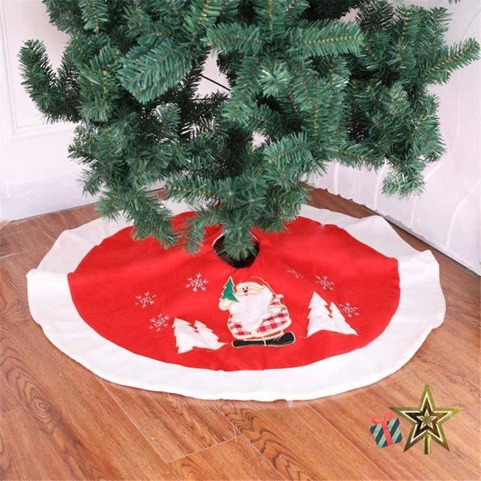 Jupe de sapin en velours rouge – 72 pouces main image 0
