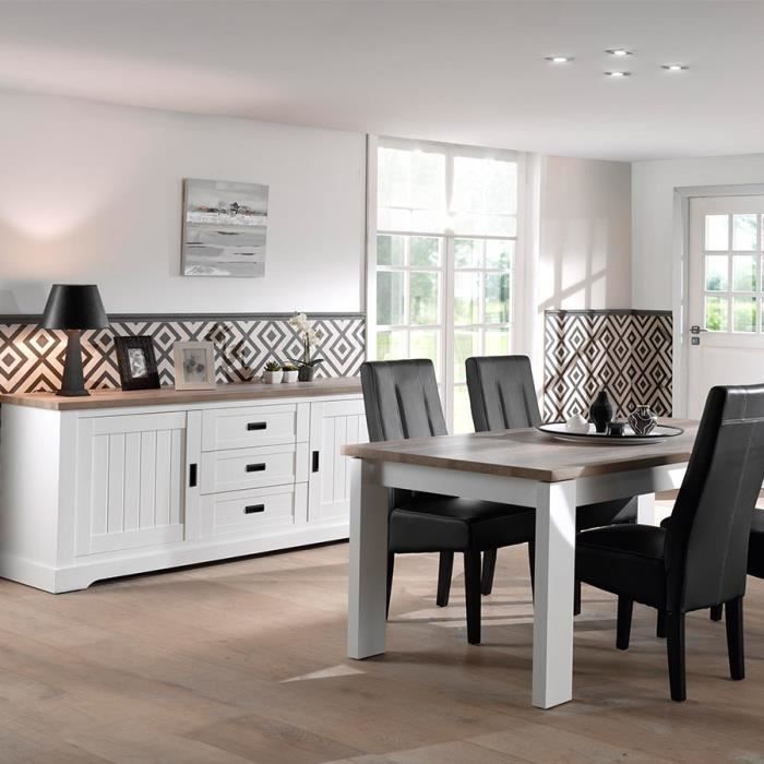 Salle A Manger Contemporaine Blanche Et Couleur Bois Ethan Table