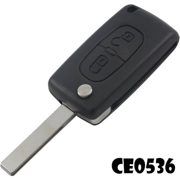 Cle plip pour peugeot 107 207 208 307 308 sw 407 modèle ce0536 lame avec rainure coque telecommande @pro-plip