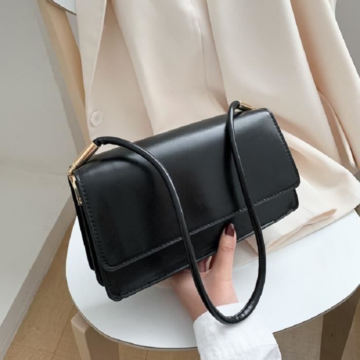 SAC A MAIN NOIR FASHION GALLANTRY MATELASSE SIMILI CUIR AVEC