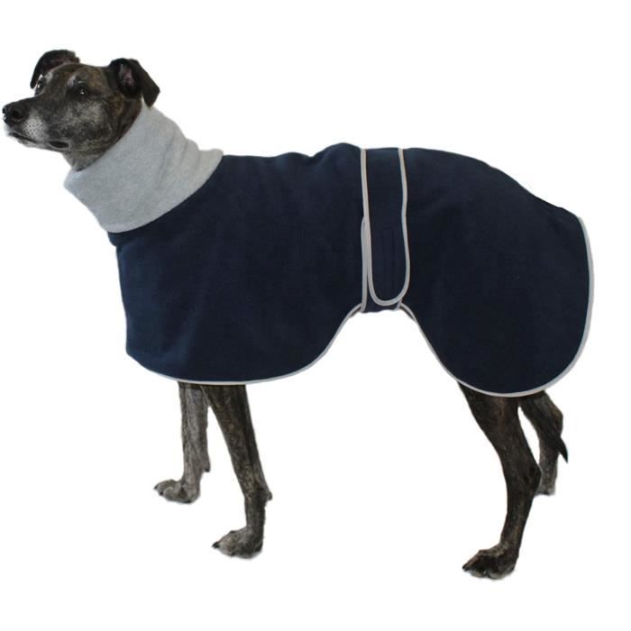 Manteau En Polaire Pour Lévrier Taille M - Bleu Foncé - Confortable, Chaud, Col Montant - Pour Lévriers, Whippets, Lévriers Italiens - 8