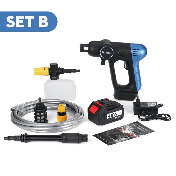 Nettoyeur Haute Pression Sur Batterie, Laveuse électrique Sans Fil 21 V Machine à Laver Haute