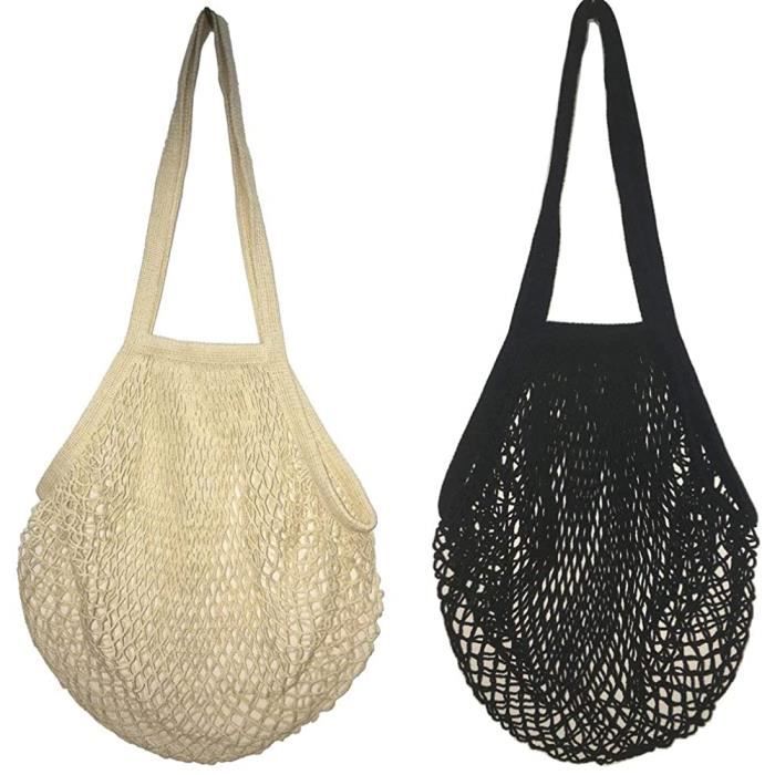 Lot 5 Sacs Courses Filet Coton – Lavables, Écologiques, 35×40 Cm – Shopping & Voyage