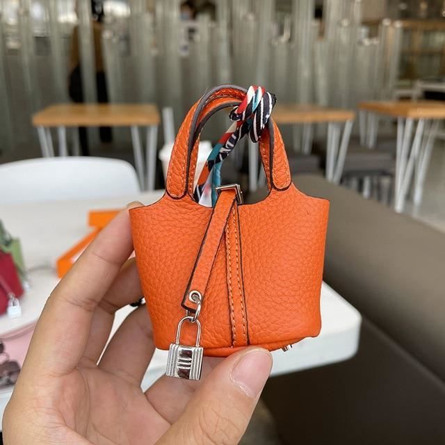 Orange - Petit sac de luxe H, Mini étui à clés, panier à pièces en