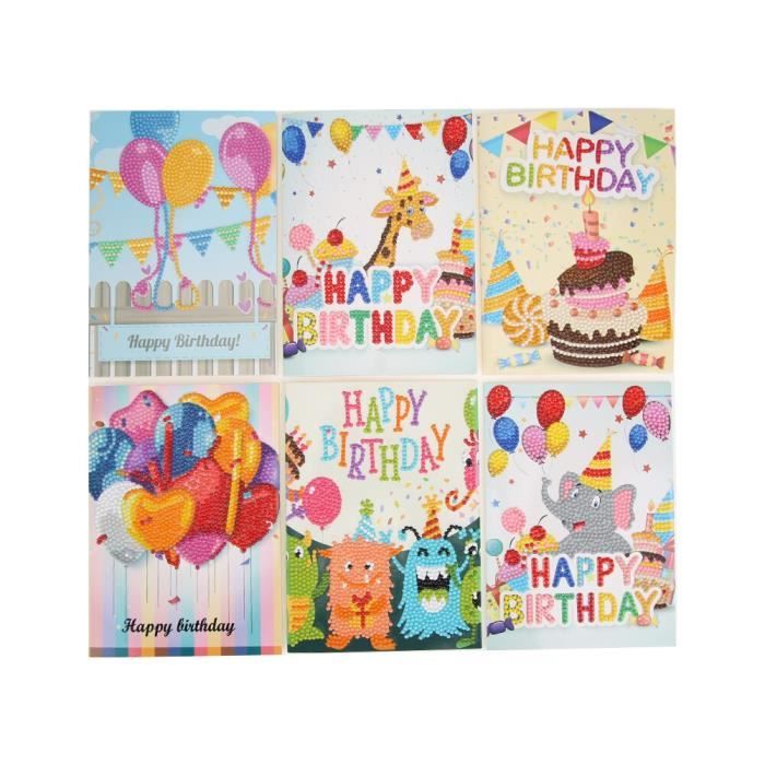 6pcs B 12 8 6 4 Pieces Bricolage Diamant Peinture Cartes De Voeux Anniversaire Merci Cartes Postales Decoration Artisanat Creatif M Cdiscount Beaux Arts Et Loisirs Creatifs