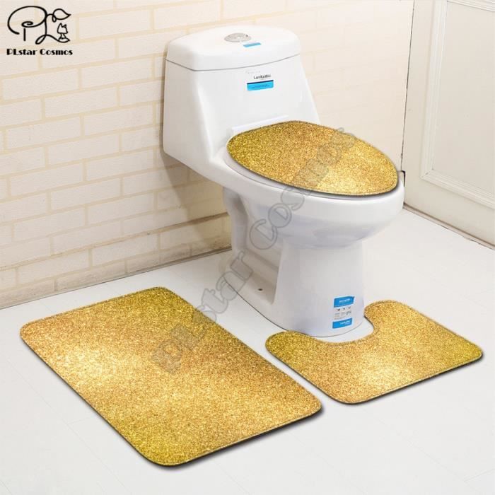 Abattant Wc Dore metal couleur unie motif 3D imprime salle de bain piedestal tapis couvercle toilette couverture bain Type 4 Cdiscount Bricolage