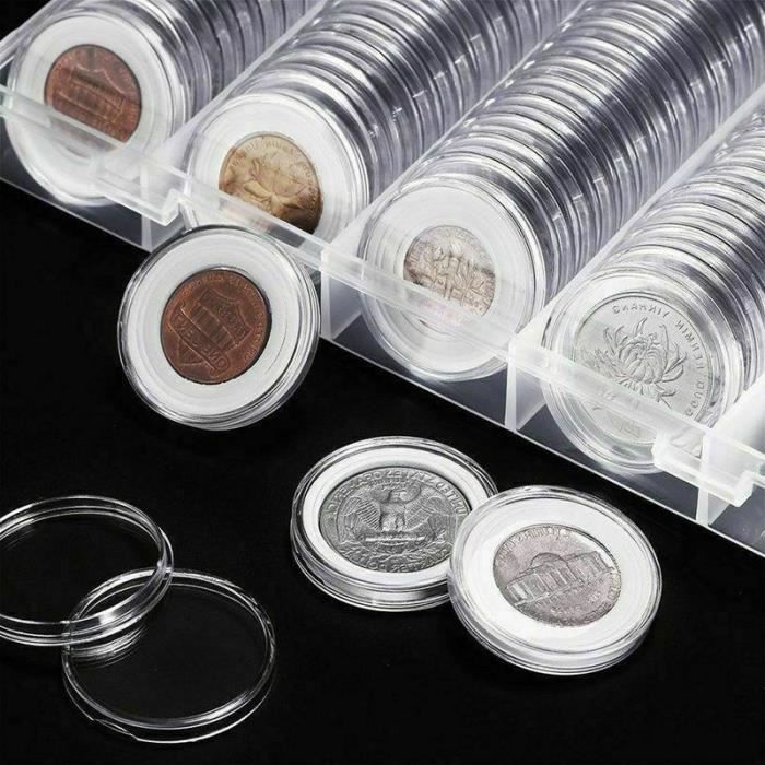 Protection Pièces Numismatique Boîte En Carton Blanche Pour Rangement De Pièces – Jusqu'à 50 Pièces – Protection Collection Rangement Monnaie