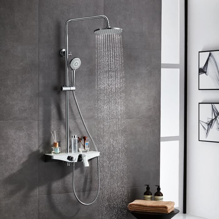 Auralum Mitigeur de Baignoire avec Douchette Systh/ème Baignoire avec Pommeau /à Main Multifonctionnelle Mitigeur de Douche pour Salle de Bain