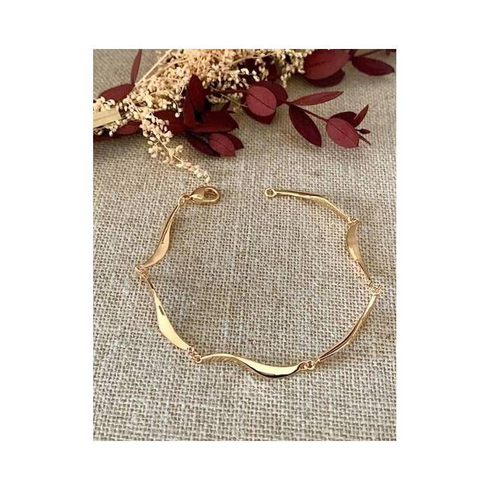 Bracelet - BIJOUXIA - Semi Rigide Torsadé - Plaqué Or 18 Carats - 18 cm - 4 5 mm