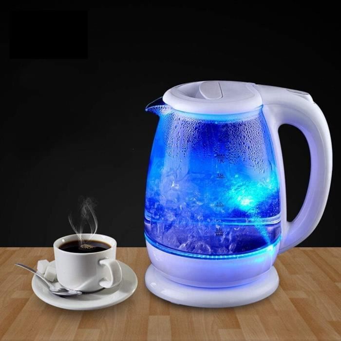 Bouilloire électrique Beper 1,8 L Verre - Filtre à Thé, Base 360°, Arrêt Auto, 2200W, éclairage LED