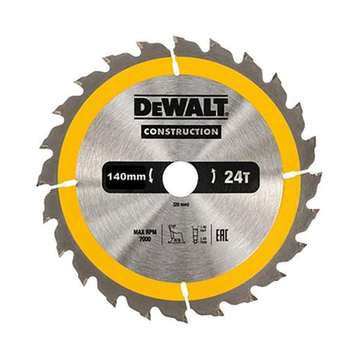 DEWALT CIRCULAR SAW BLADE DT20434, 140MM 20MM (24 TEETH, FOR CORDLES