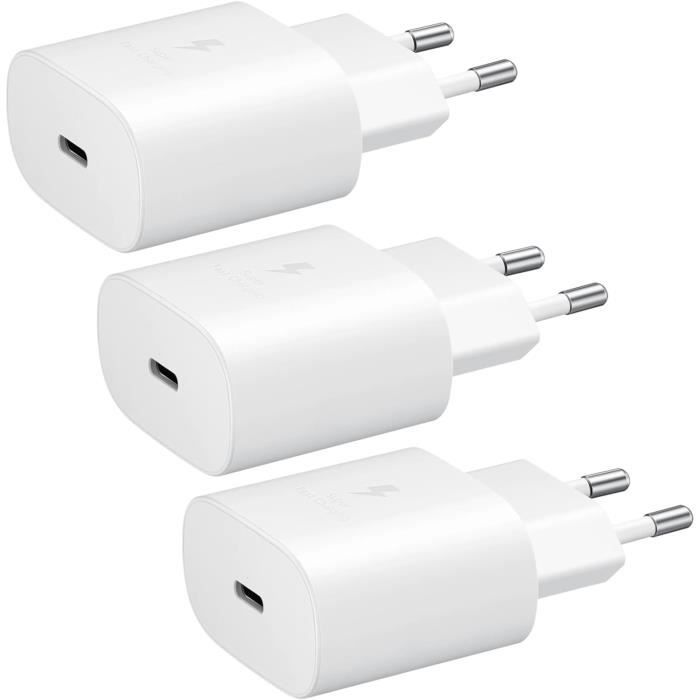 Lot 3 Chargeurs Rapide UsbC 25W, Type Ta800 Original Pour Sony Xperia 5 V, 10 V, 5 Iv, 10 Iv