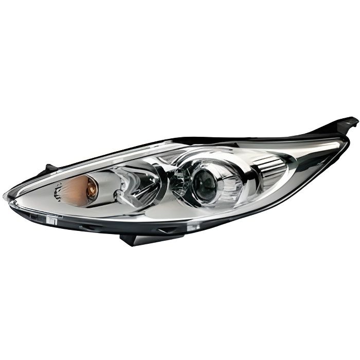 Phare Optique avant gauche FORD FIESTA VI phase 1, 2008-2012, H7+H1, fond chromé/gris, Neuf.