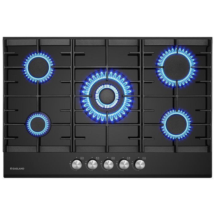 GASLAND GH2805BG1FC Plaque 5 foyers gaz verre trempé 76cm Encastrable Professionnelle
