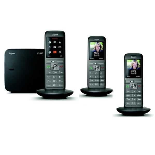Téléphone sans fil Gigaset CL660 Trio Écran couleur Répertoire 400 contacts