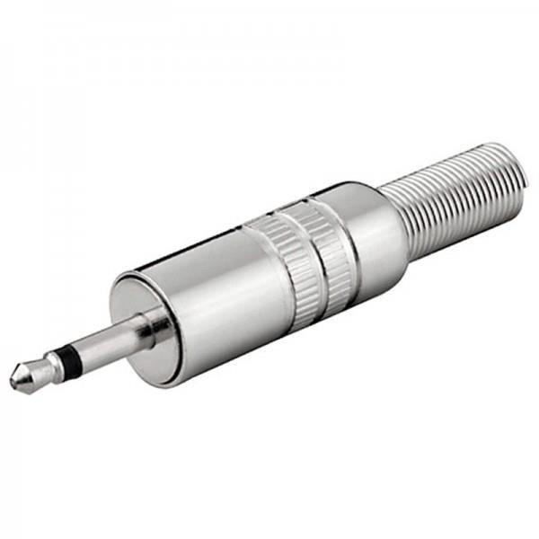 Fiche audio Jack 3.5mm mono - Métal - À souder - Noir - Connecteur audio