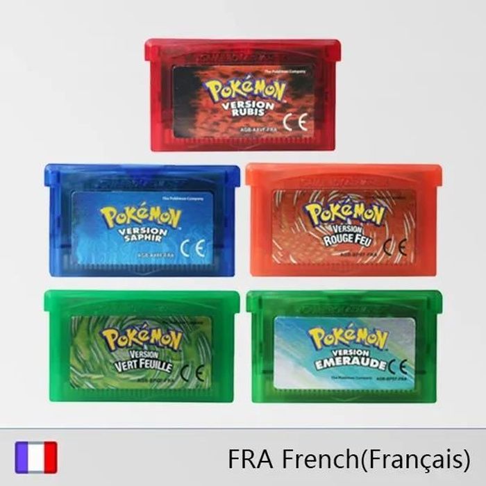 Pack Français Pokémon Game Boy Advance 5 Jeux Rubis - Saphir - Rouge Feu - Vert Feuille - Emeraude