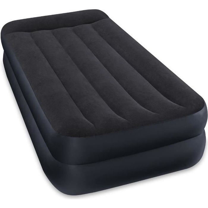 INTEX Matelas gonflable Airlock 1 place avec pompe à pied intégrée