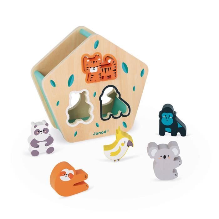 Boîte à Formes Animaux - Jouet d'Eveil en Bois JANOD - Dès 18 mois -  Multicolore - 55x22x53cm - Cdiscount Jeux - Jouets