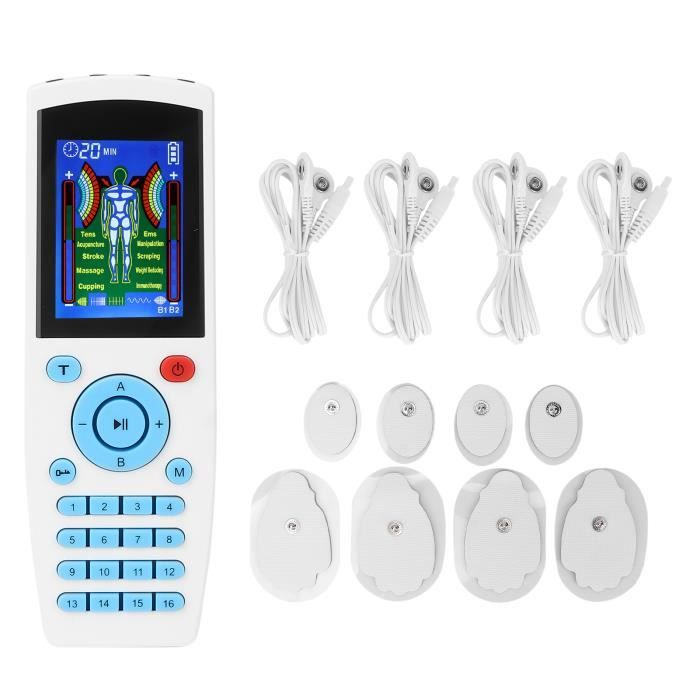 TERAPIO Électrostimulateur Anti Douleur TENS Sans Fil. Appareil TENS Portable. Neurostimulateur Musculaire avec Télécommande. Rechargeable. 15 Modes pour le Traitement des Douleurs