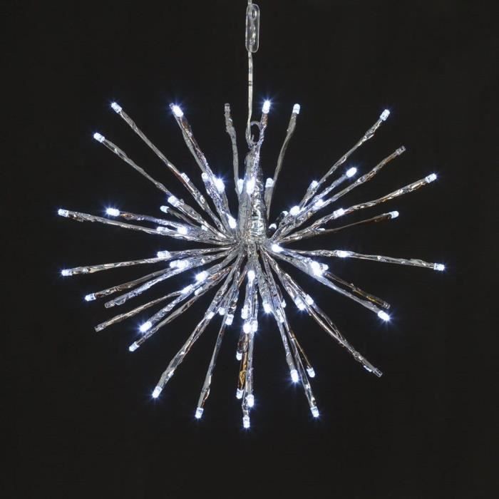Nouveau Noël Bijoux paillettes Twig Arbre argenté 70 cm avec 48 Lumières DEL