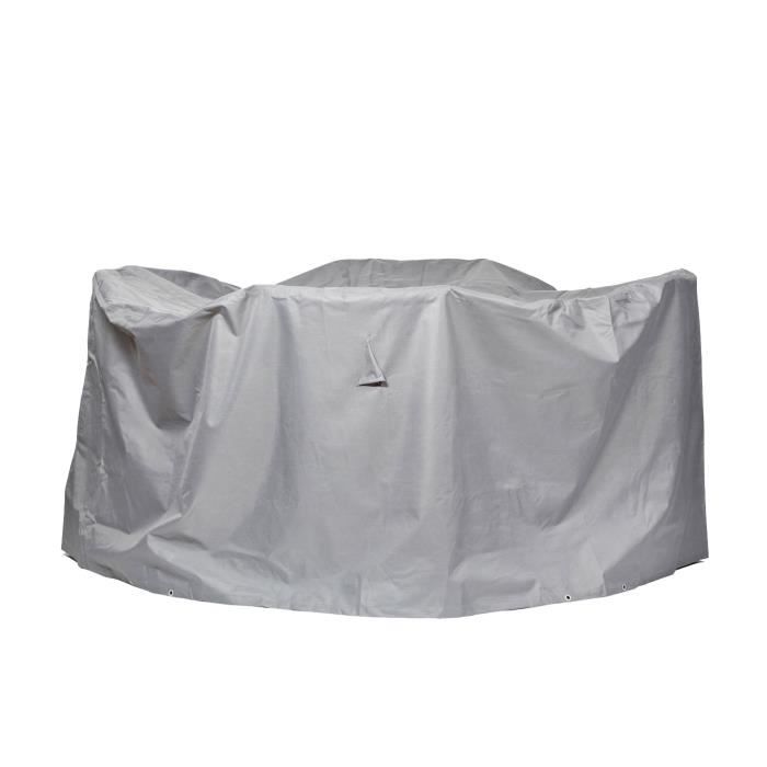 housse de protection pour salon de jardin, table ronde | ø 200 x 94 cm | polyester tissé oxford 600d, couleur : gris