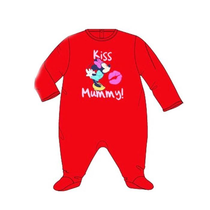 Minnie Pyjama Velours Bebe Fille Kiss Daddy Rose De 3 A 24mois Dors Bien Bebe