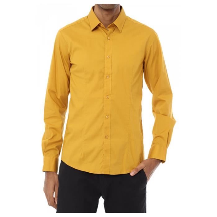 Chemise jaune 2025 homme