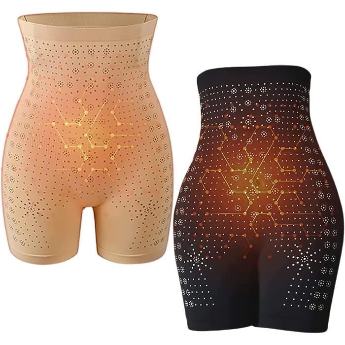 Short Gainant Femme Ventre Plat Dentelle - Culotte Gainante Taille Haute Anti Frottement