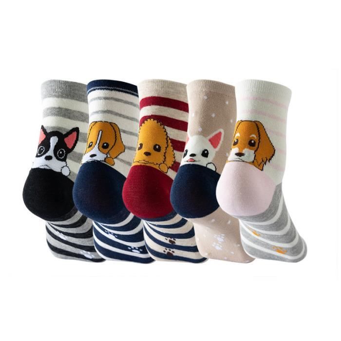 Chaussettes Antiderapantes Femme Fantaisie Chaussettes Chat Animaux Motif Femmes Rigolote Coton Chaussette Mignonnes Brun