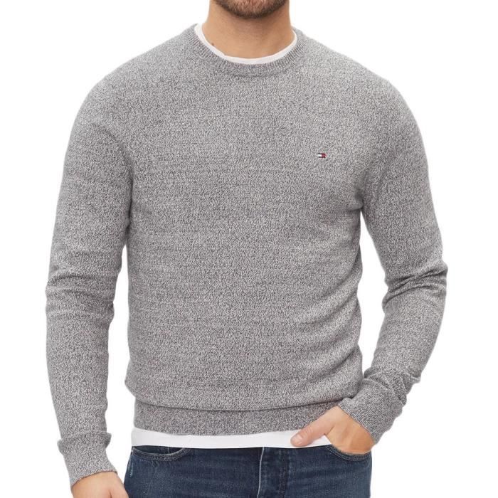 Pull tommy hilfiger homme gris sales