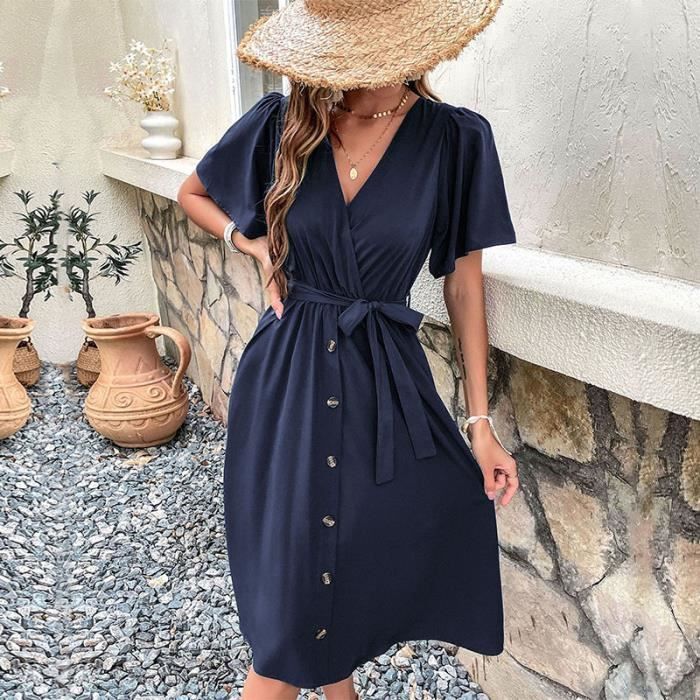 Robe bleu simple outlet