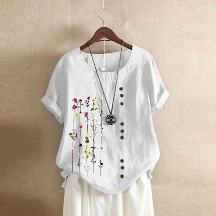 Chemises à broderies rose pour Femme