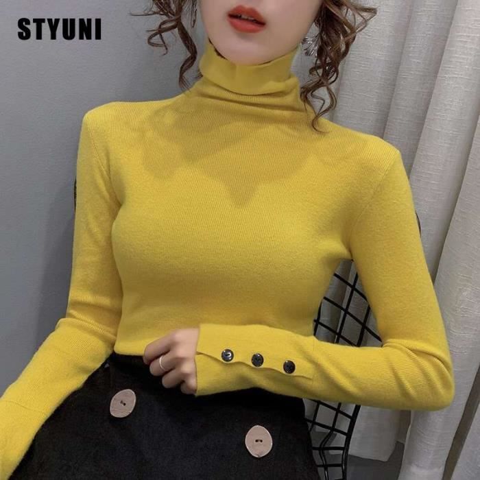 LOOKUB Body Noir à Manches Longues Doublé En Polaire Pour Femme - Haut D'hiver Chaud En Polaire à Col Roulé, Noir (doublure En Polaire), Large