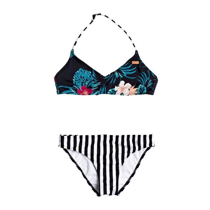 Maillot de Bain Fleurs Rayures 2 Pi ces Fille Roxy Sunkissed Black