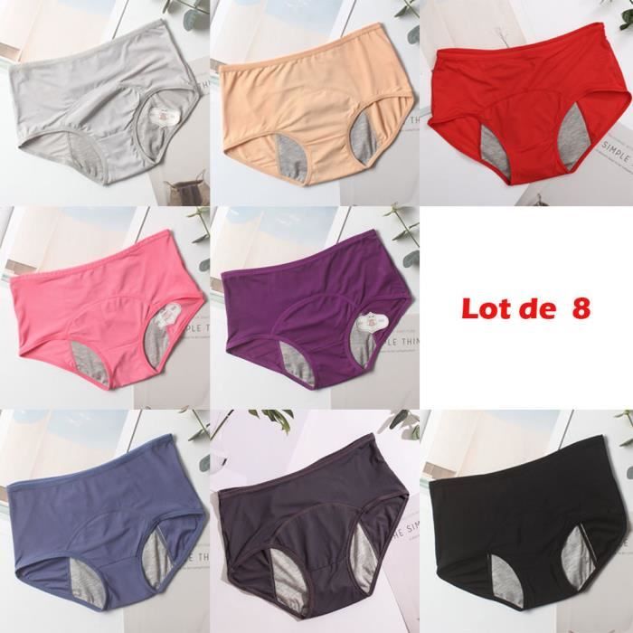 Lot de 4 Nightaste Culottes de Période Menstruelle en Coton pour Filles Micro Mesh Menstruation Slips Règles pour Femmes Post-Partum sous-vêtements 
