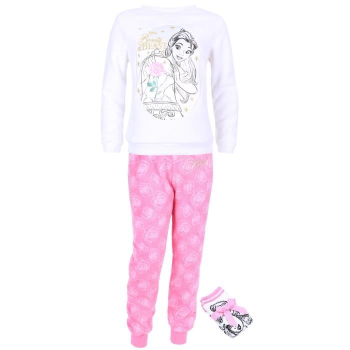 Pyjama Bella DISNEY La Belle et la Bête Rose Enfant Fille