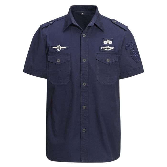 522 - Chemise à manches courtes - Couleur bleu ciel - Taille XXL