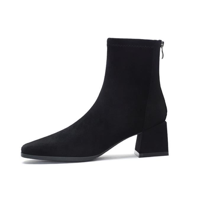 l gant Bottines femme lastique Fermeture clair chaussures