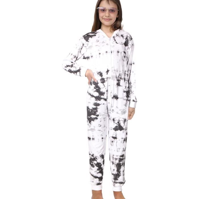 Pyjama Filles Tie Dye Noir imprime Onesie A2 Z 4 KIDS 5 13 Ans Enfant Fille