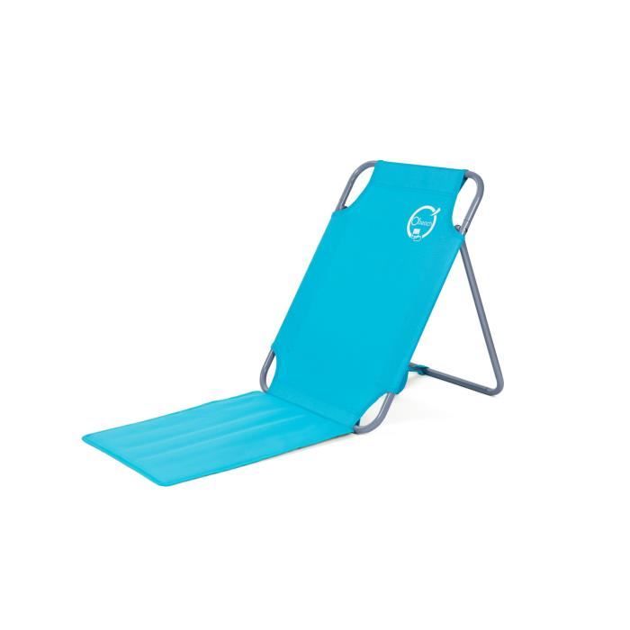 Chaise de plage pliable Bleu turquoise - O'BEACH - Dimensions : 45 x 163 x 44 cm