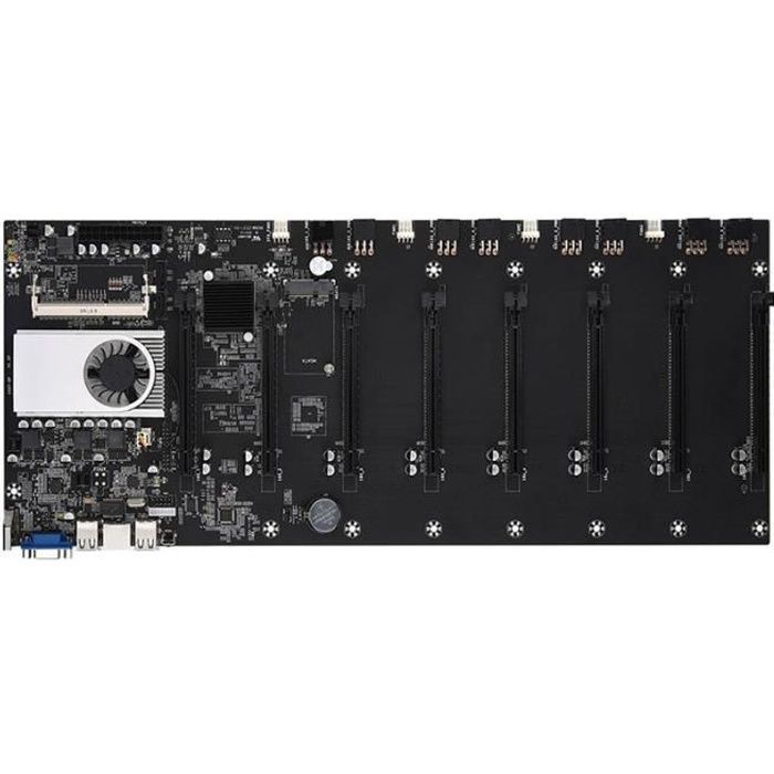 BTC-37 Appareil de minage pour carte mère CPU Groupe 8 emplacements pour carte vidéo DDR3 Interface VGA intégrée