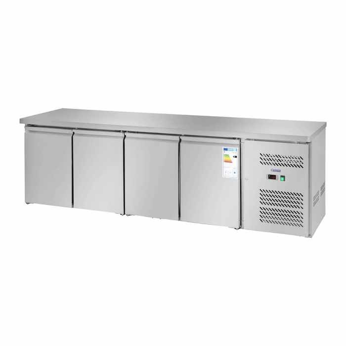 Royal Catering Réfrigérateur avec table réfrigérée 450L Inox 343 W 4 chambres froides R290 RCLK-S449