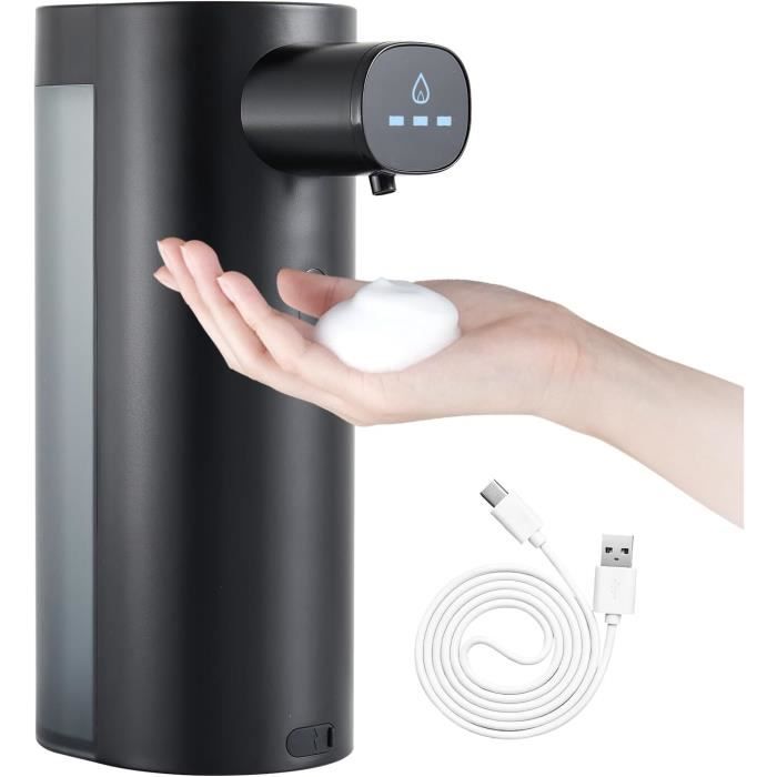 Distributeur Savon Automatique Acier Inoxydable – Capteur Infrarouge, USB-C, IPX5 Étanche – Argent Brossé 3 Niveaux