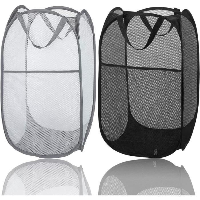 Lot De 2 Paniers À Linge Pliables En Maille Filet Avec Panier À Linge ...